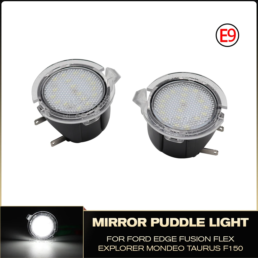 2x LED Under Side Mirror Puddle Light For Ford F150 Range Explorer Mondeo MK5 Everest Edge 2007-2018 For Toyota Tundra Sequoia