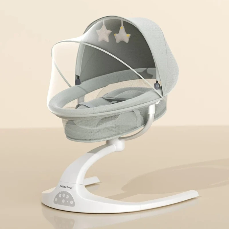 Electric Rocking Chair for Babies Bluetooth & USB Music Baby Swing 360° Rotating Seat Baby Rocker Electric 5 Speed Baby Lounger