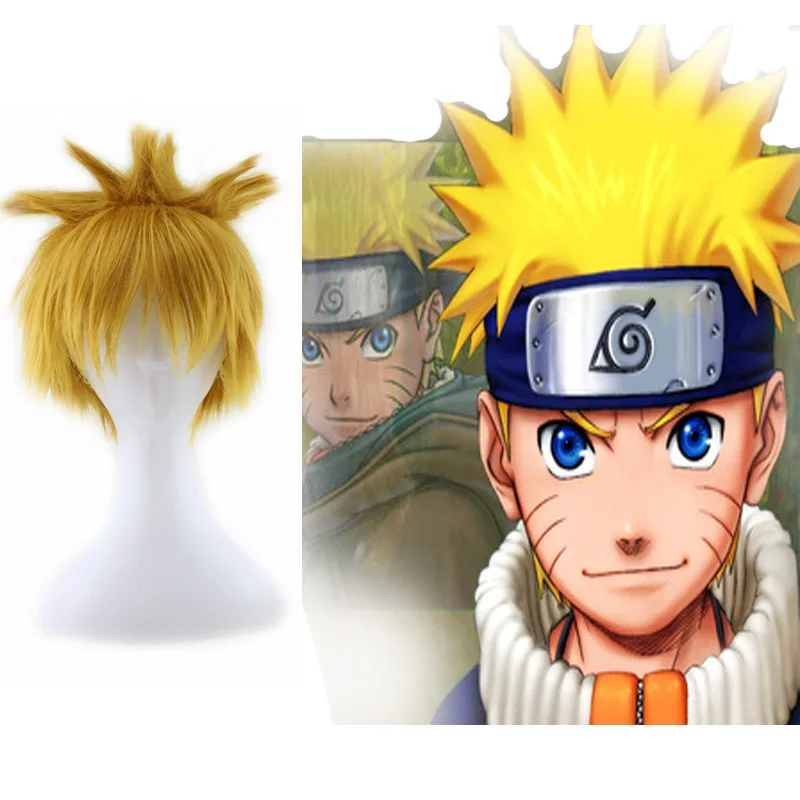 

Anime cosplay lemon yellow + day styling head wig yellow fake hair full headgear curly hair