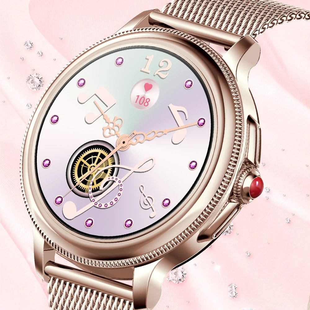 

GEJIAN 2025 новые женские умные часы с мониторингом сердечного ритма и сна, женские напоминания о здоровье, BT Call, водонепроницаемые умные часы для фитнеса