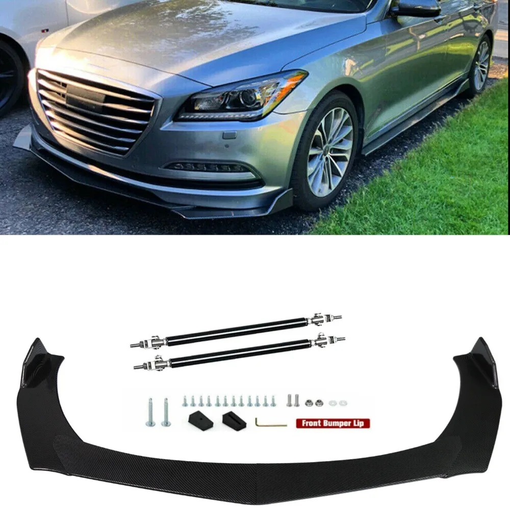 

Carbon Fiber Front Bumper Lip For Genesis G70 G80 Splitter Spoiler+Strut Rods United States