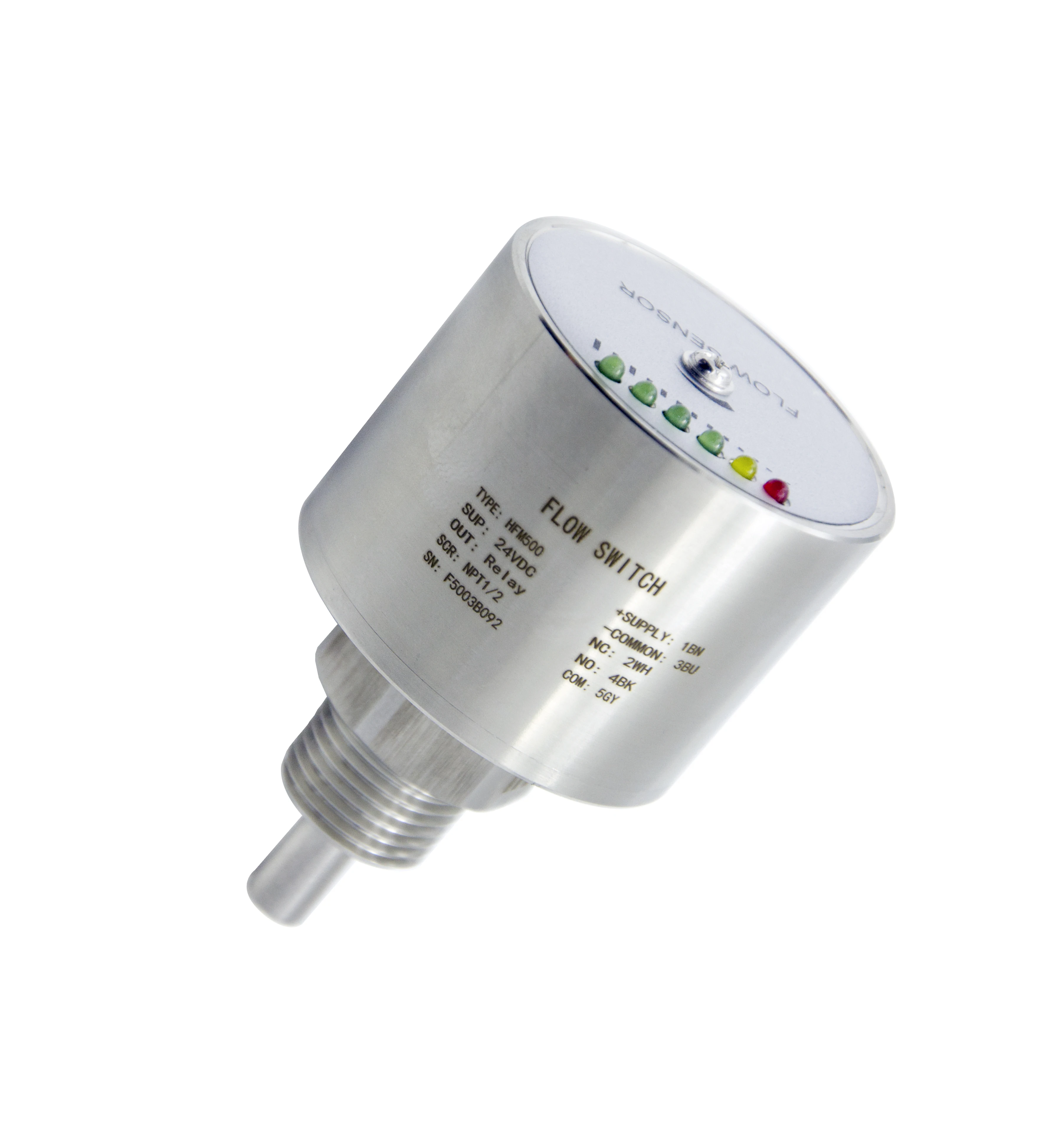 Hfm500 الحرارية الهواء المياه مفاتيح التدفق الرأسي/الأفقي مفتاح معدني الاستشعار SS316L 304 تدفق التبديل #5