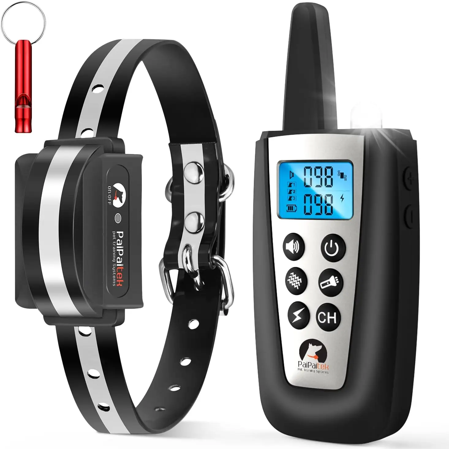 

Remote Bark Collar with Beep, Vibration, Shock - Auto Bark Control, 3300ft Range for Small, Medium & Large Dogs