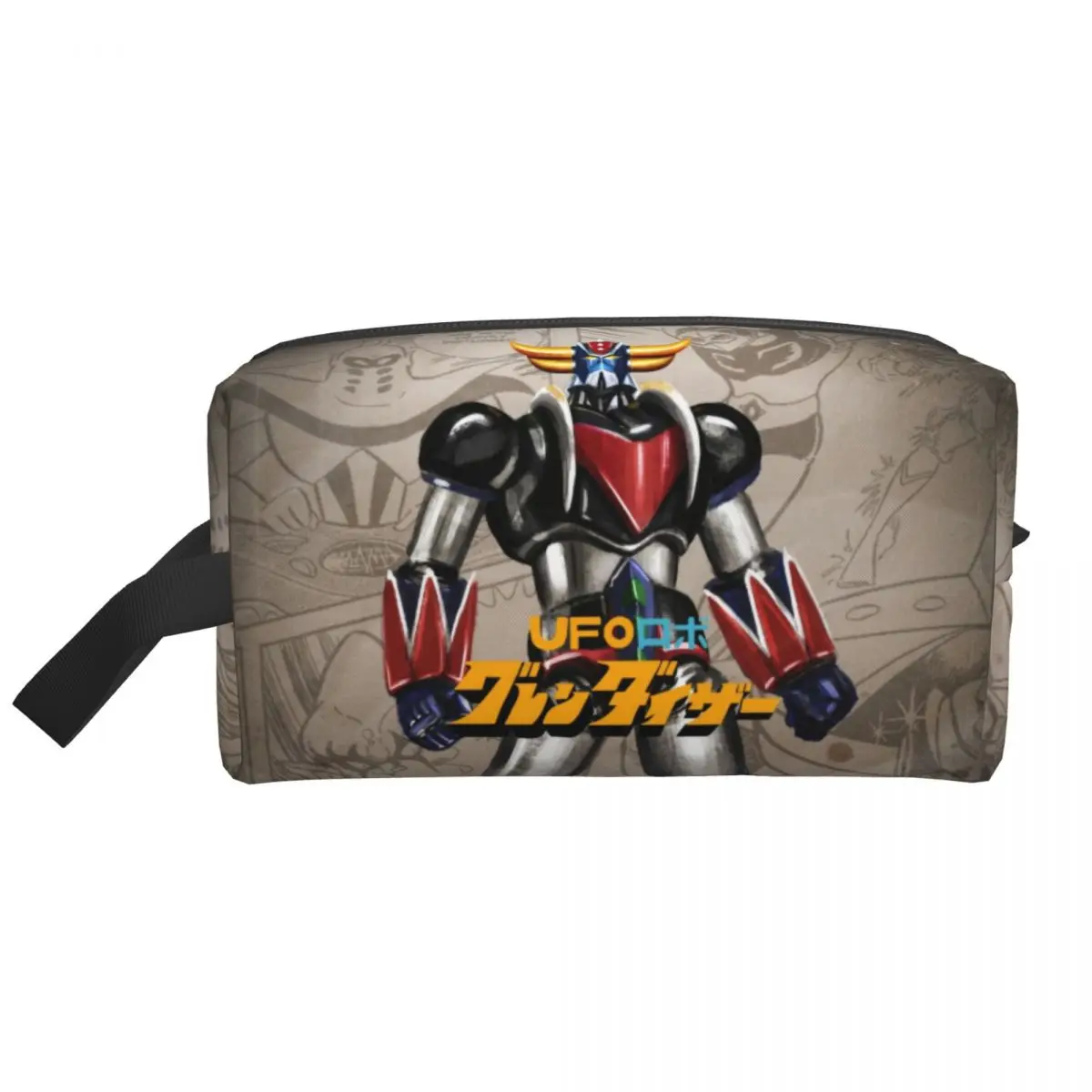 Custom Cute Grendizer Anime Travel Toiletry Bag Women UFO Robot Goldorak Cosmetic Makeup Bag Beauty Storage Dopp Kit