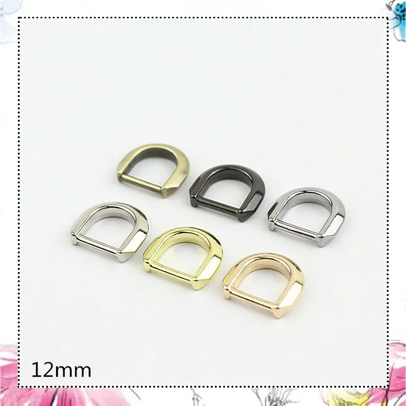 

30pcs 12mm Diecast Metal D Ring Buckle Bags Strap D-shaped Hook DIY Belt Dog Collar Chain Clasp Webbing Connecting Buckles