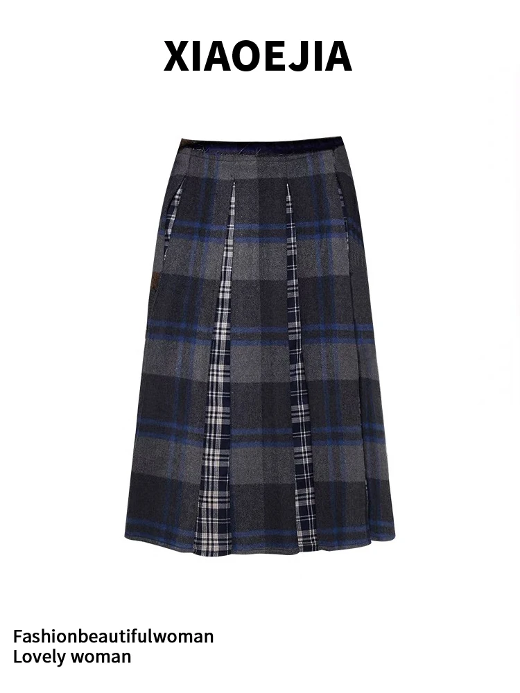 

Women Y2k A-line Skirt Harajuku Patchwork Skirts Aesthetic Vintage Harajuku Korean Female Fashion Long Skirt 2000s Clothes