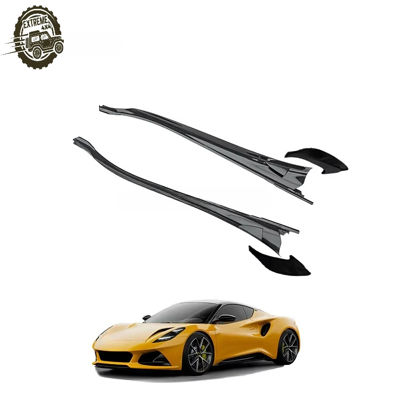 Monotek Left Carbon Black Side Extension Dry Carbon Fiber Skirt Auto Parts with 3M Adhesive & Screws for Lotus Emira