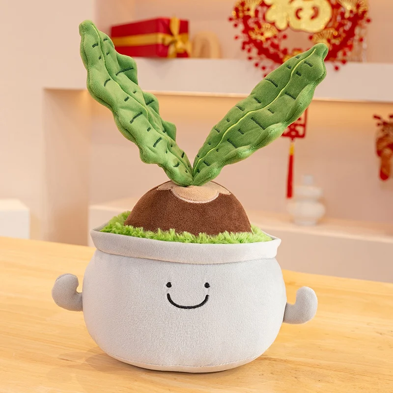 Simulation Cartoon Plant Pot Series Plush Doll Persimmon Plush Toy Home Decor Living Room Bedroom Car Accessorie Gift