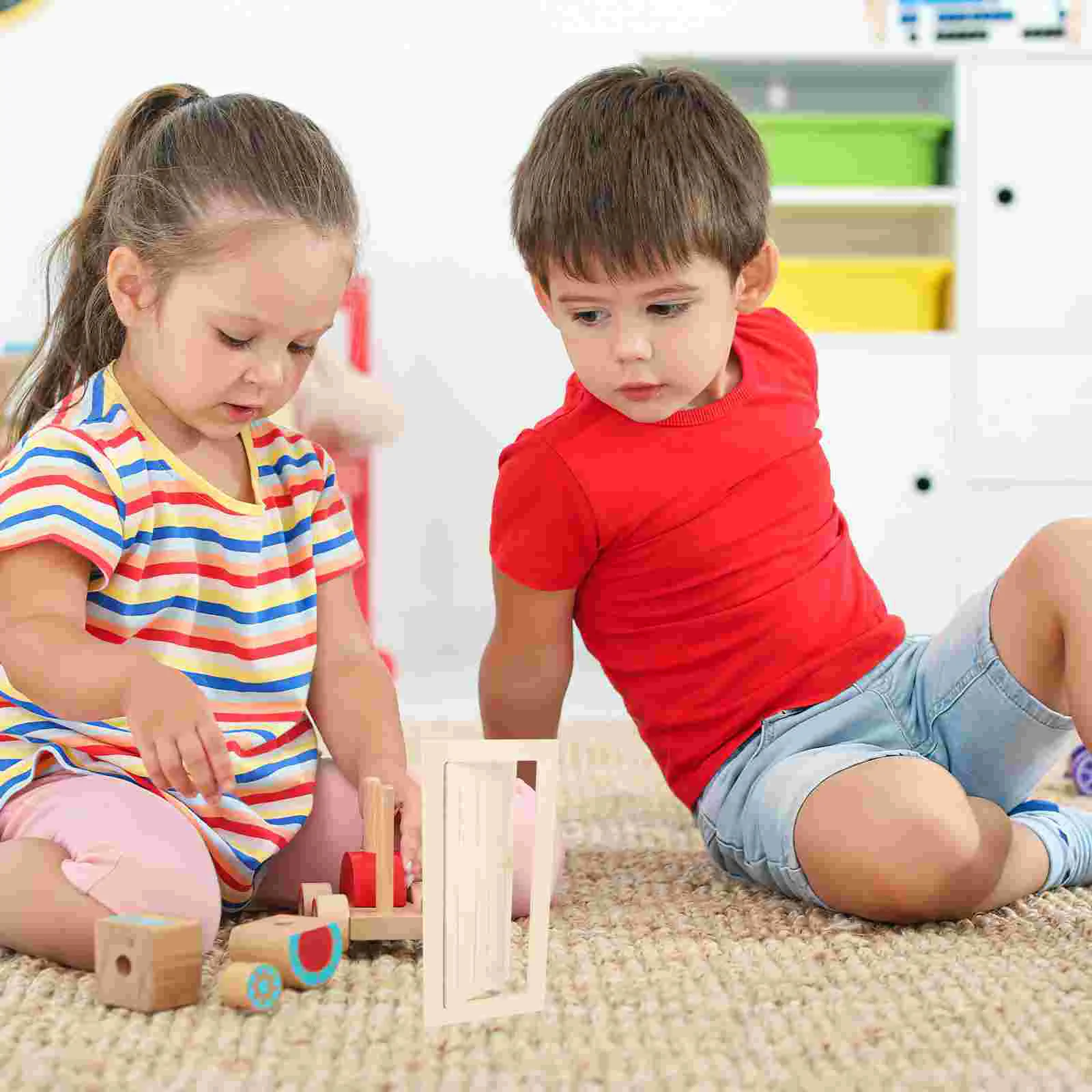 Wooden Door Miniatures Small House Craft Toy Statue Tiny Model Furniture Decors Child