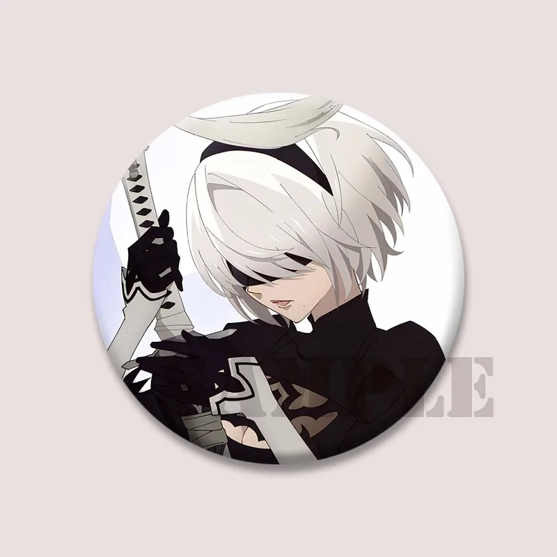 أنيمي لعبة Nier Automata Ver لينة زر دبابيس كول الكرتون فتاة المينا بروش تأثيري عملة شارة ظهره الملابس والاكسسوارات #6