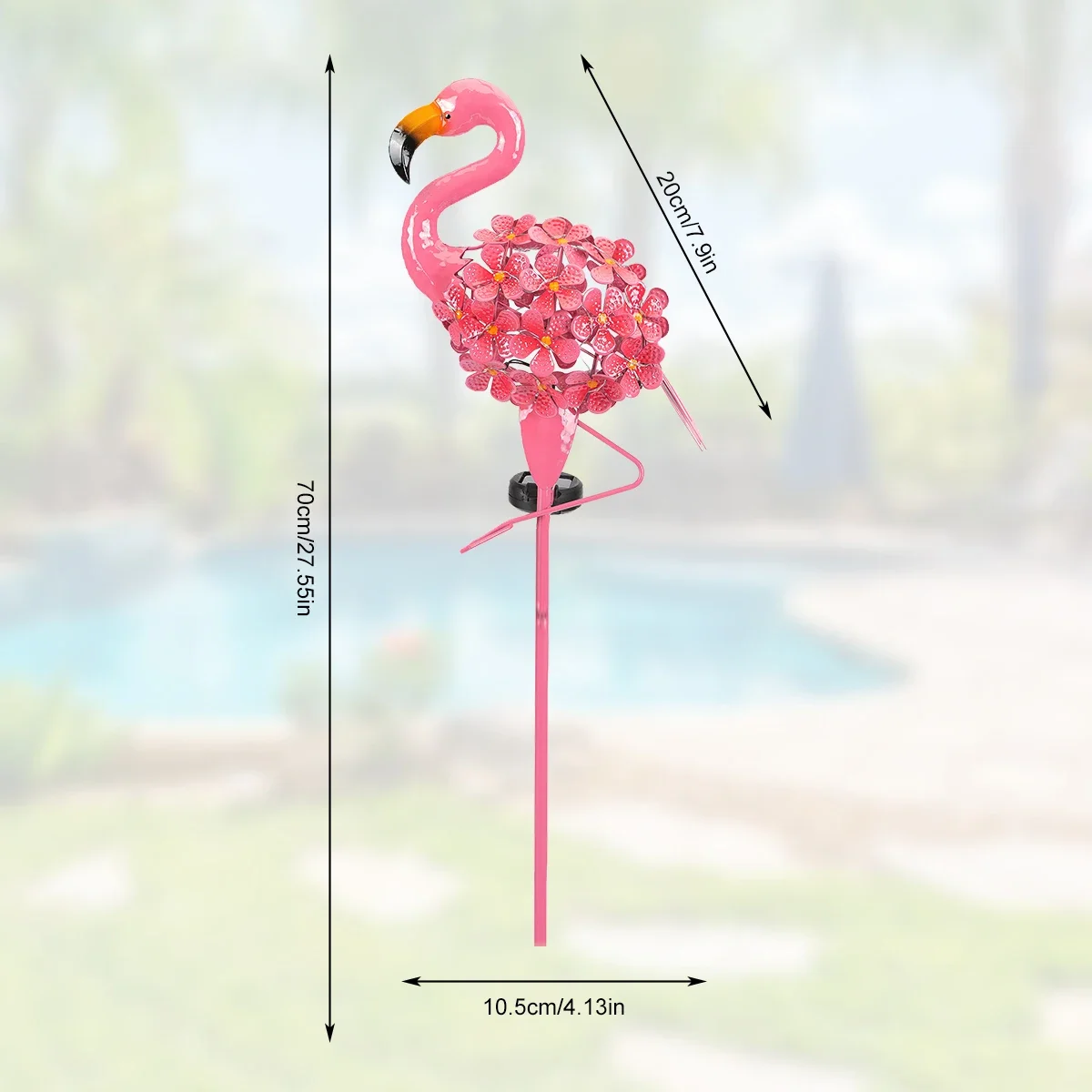 Pink Flamingo Solar Lights Metal Garden Lamp Outdoor Pathway Pink Flamingo Stake LED Lights IP55 Waterproof for Lawn Patio 2024