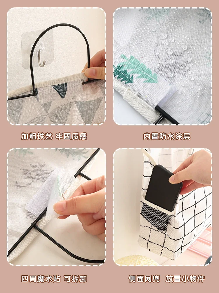 Cloth storage bag wall hanging wall hanging wall bag door back bathroom hanging pocket bag