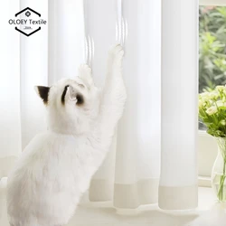 Custom Size Good Quality Cat-Proof White Tulle Sheer Curtains for Living Dining Room Bedroom Window Decor Elegant Door 창문커텐