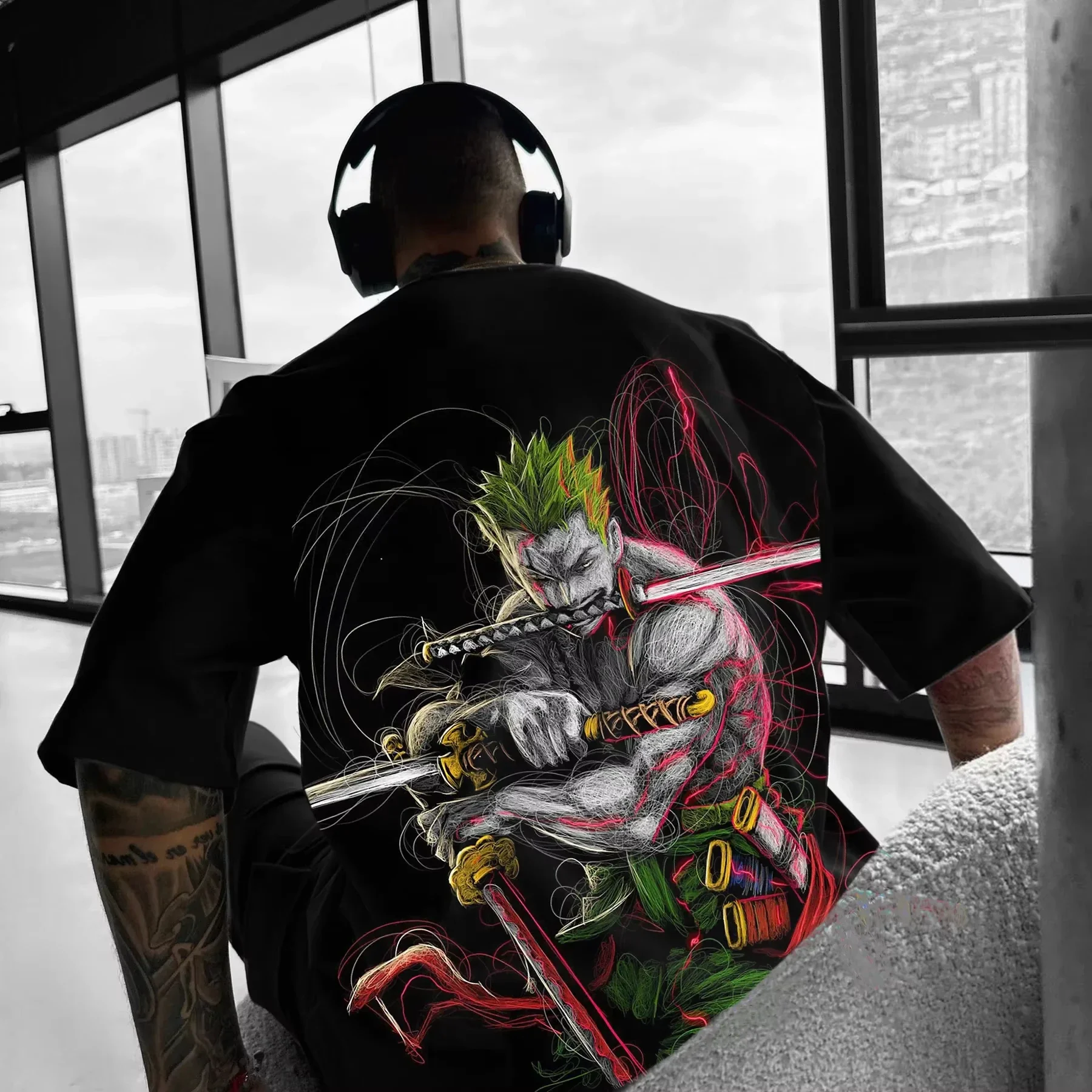 夏ワンピースアニメ共同ブランドTシャツ2026ストリートメンズ日本原宿ルーズカジュアル親子半袖トップス