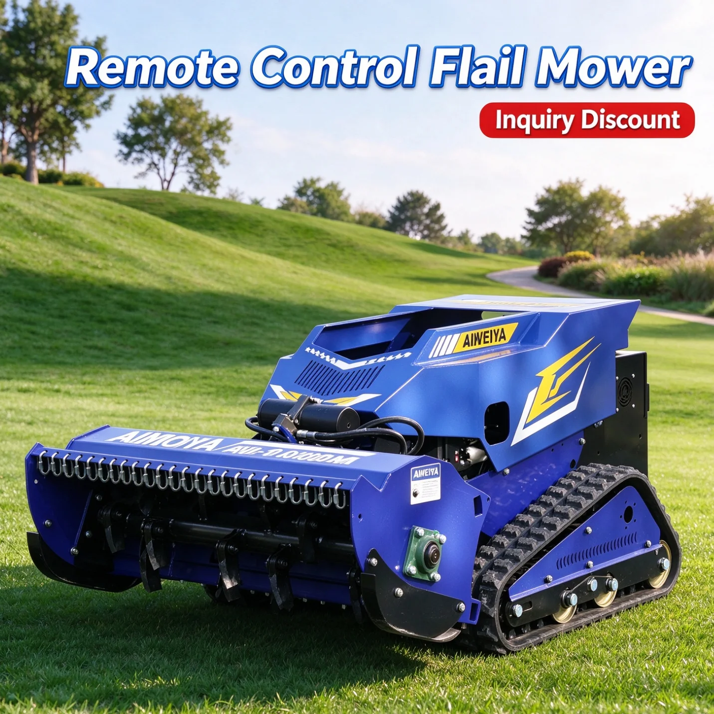 Customized Remote Control Flail Mower for rural wasteland, idle farmland wild grass reclamation and vegetation crushing