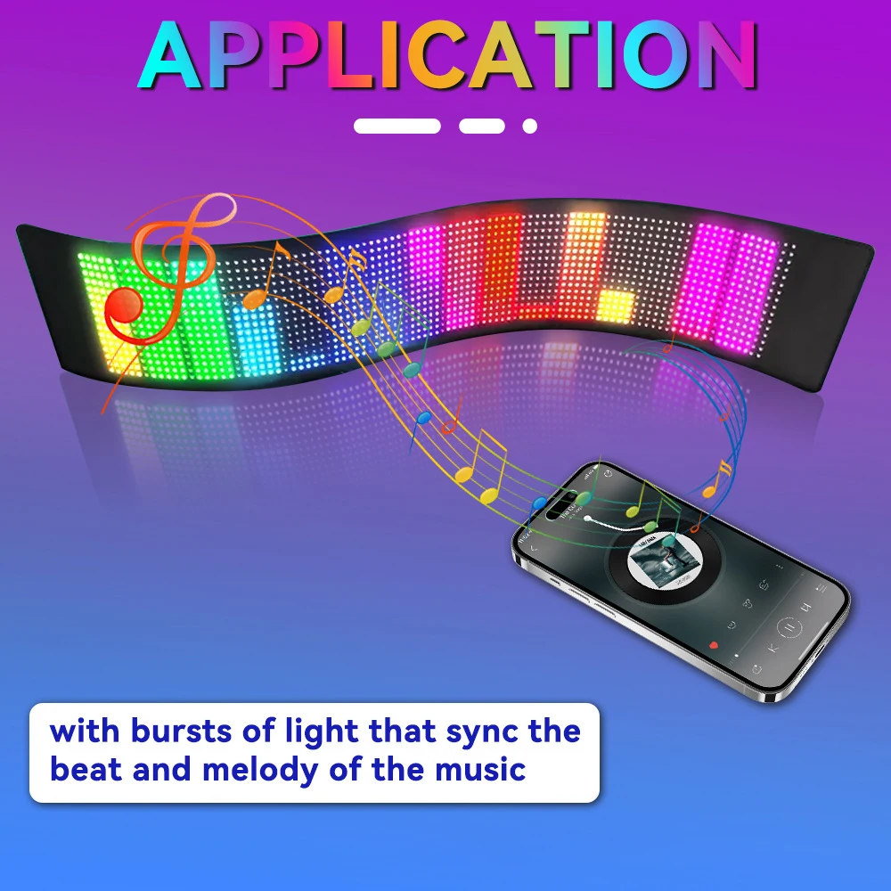 Smart Bluetooth LED Advertising Strip Custom Text USB 5V Flexible Scroll Display for Car And Business Use