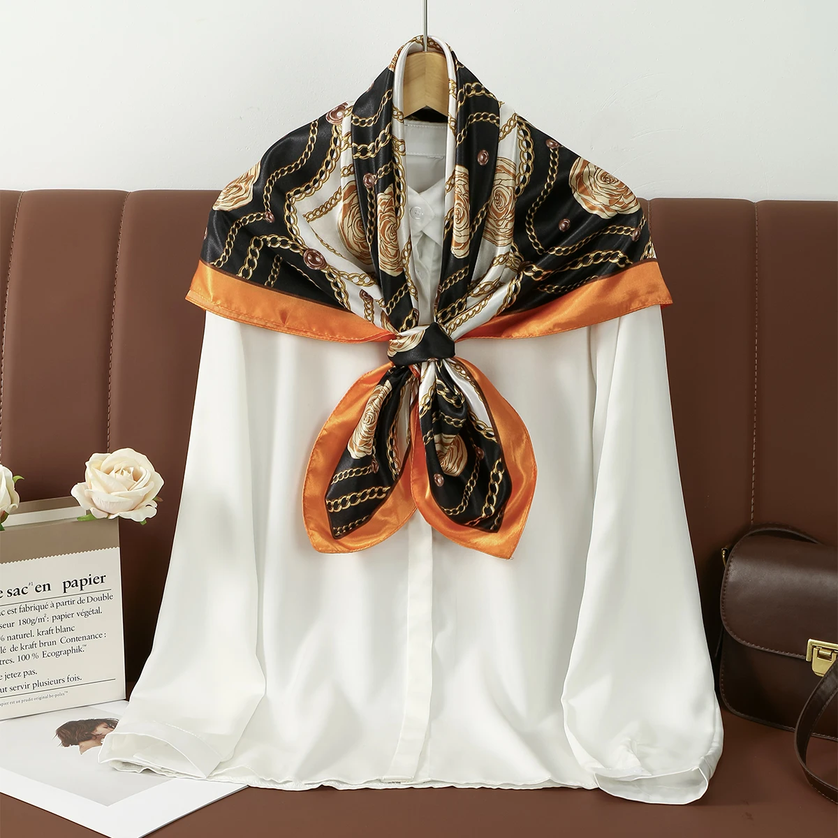 

Printed Square Scarf For Women Muslim Hijab Stitch Colors Headscarf Head Wraps Beach Shawls Fashion Neckerchief Neck Scarf