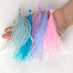 100Pcs/lot NaturalOstrich Feather Trim Tassel Jewelry Making 10-18cm Dyed Ostrich Plume Wedding Dress Clothes Decoration