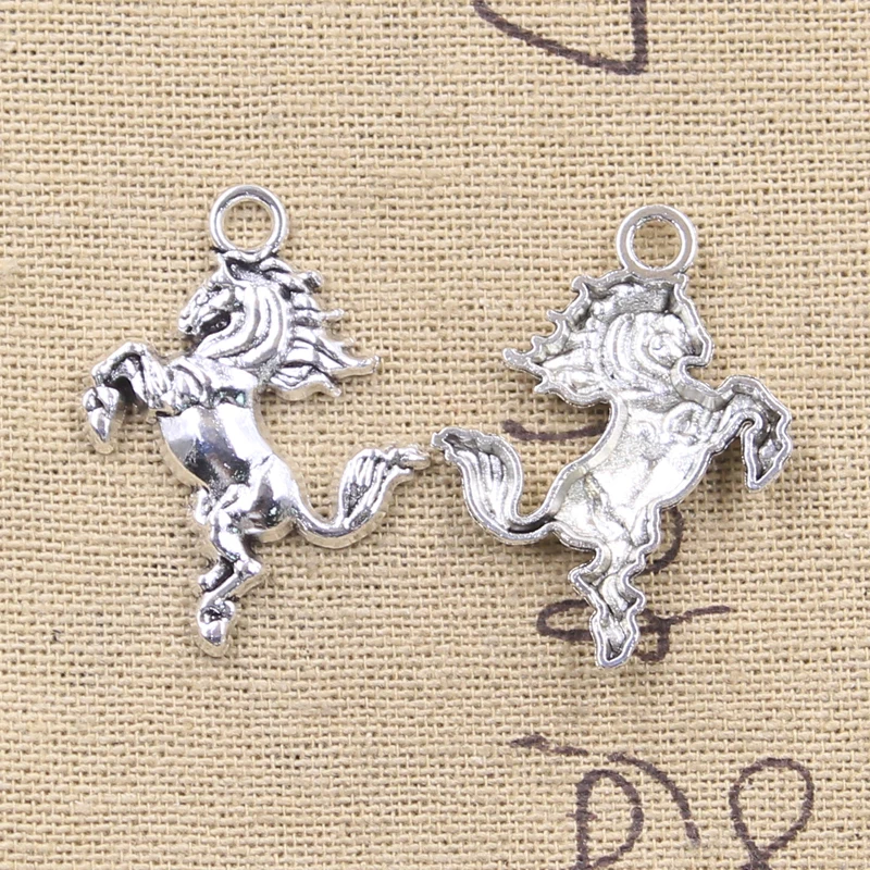 20pcs Charms Steed Horse 32x24mm Tibetan Silver Color Pendants Antique Jewelry Making DIY Handmade Craft