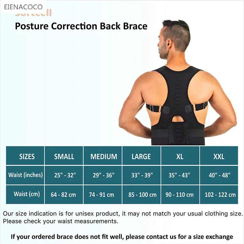 New Back Waist Posture Corrector Adjustable Belt Lumbar Brace Spine Support Adults Vest Trainer Comfortable Relieve Back Pain