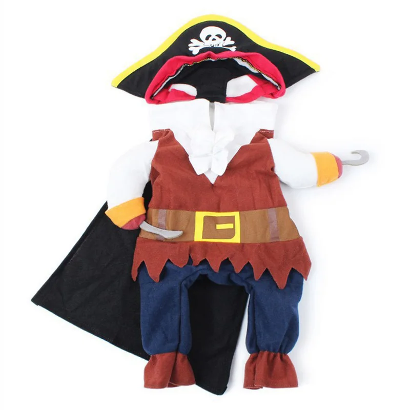 Funny Cat Costumes Pirate Suit Cat Clothes Kitty Kitten Corsair Halloween Costume Puppy Suits Dressing Up Party Clothes for Cat