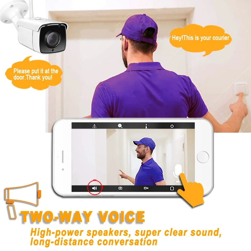 HJT WIFI 4K caméra de sécurité IP SO-NY IMX415/IMX335 H.265 Ultra HD étanche 5MP enregistrement Audio caméra IP pour vidéo CCTV