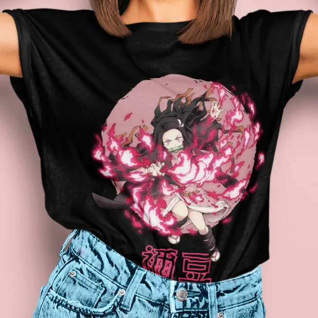 

Nezuko Shirt Demon Slayer Anime Tshirt Tanjiro T-Shirt Zenitsu Inosuke KNY Manga