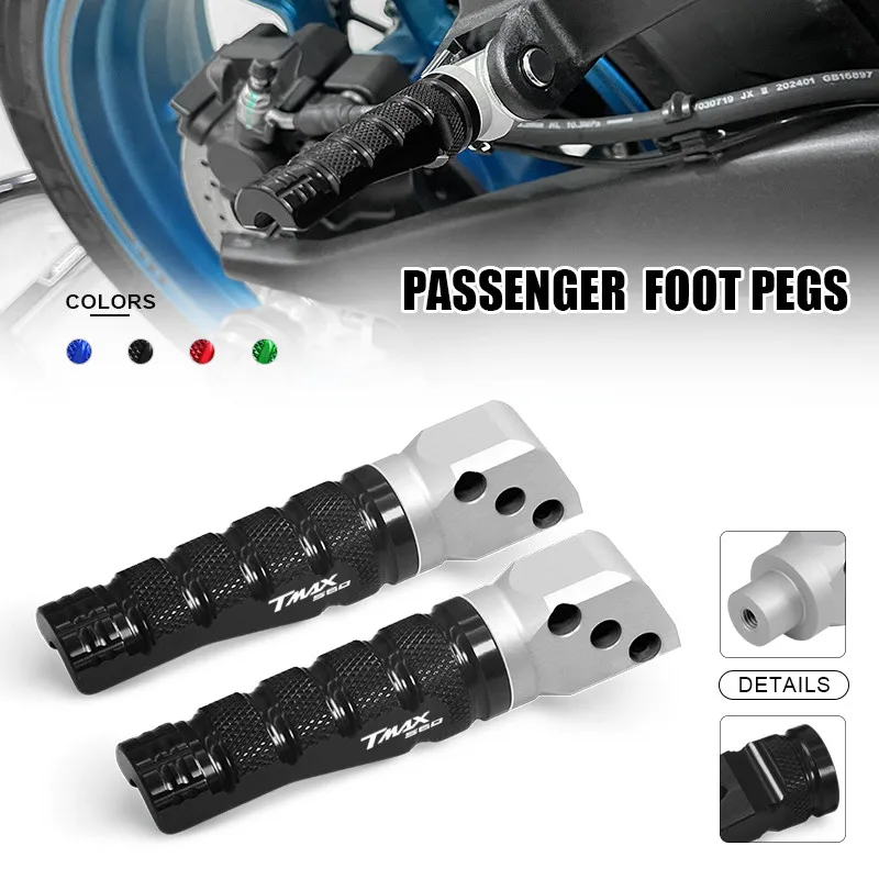 

Motorcycle Accessories For T-MAX 560 TMAX560 TECH MAX 2020-2025 Rear Foot Pegs Pedals Rests Passenger Anti-slip Footrests