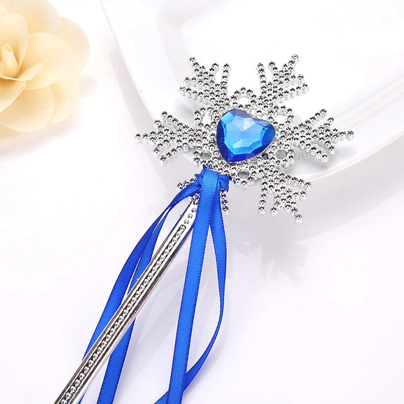 1Pcs Cute Fantasy Snowflake Fairy Wand Birthday Party Halloween Princess Cosplay Prop Children\'s Magic Wand Girl Birthday Gift