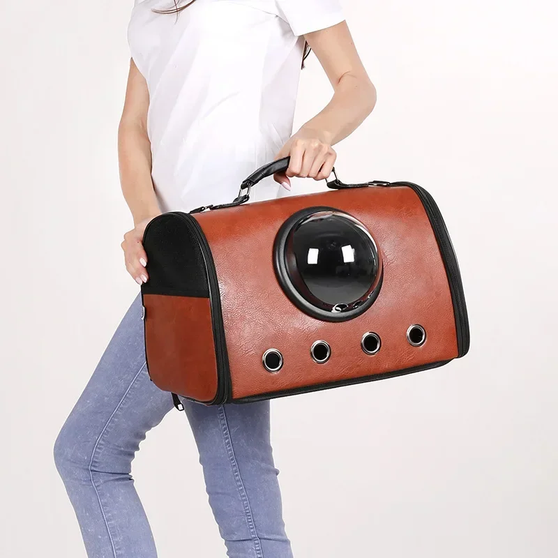 Wholesale Horizontal Cat Bag Space Capsule Large Space Pet Backpack Rain-proof Transparent Go Out Portable Pet Bag