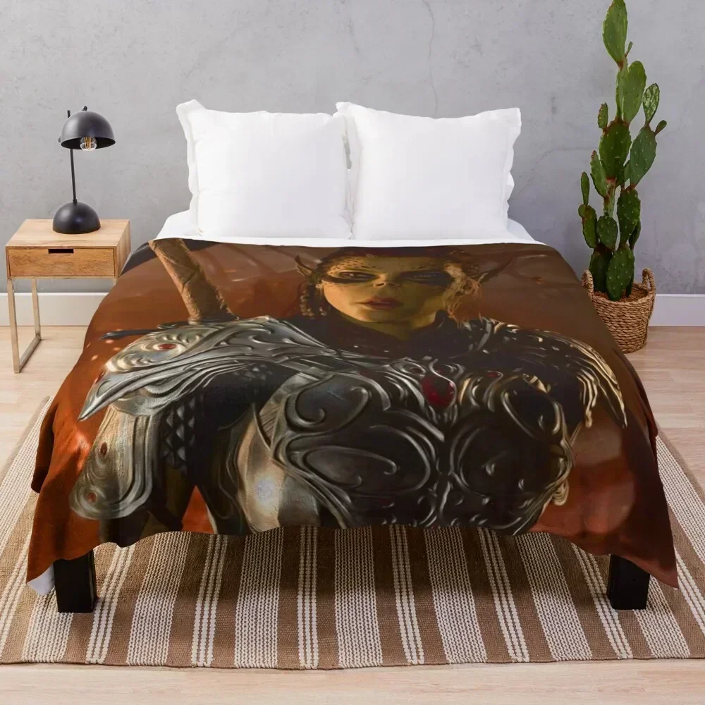 

Lae'zel Githyanki Fighter Adventurer close up Throw Blanket Spring Fall Cozy Throw Blanket for Couch