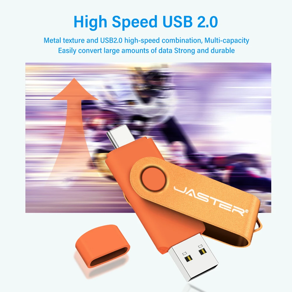 TYPE-C USB Stick 128GB 360° Rotate Freely Mini Pen Drive 64GB Free Custom Logo USB Flash Drives 32GB 2IN1 Metal Pendrive 16GB
