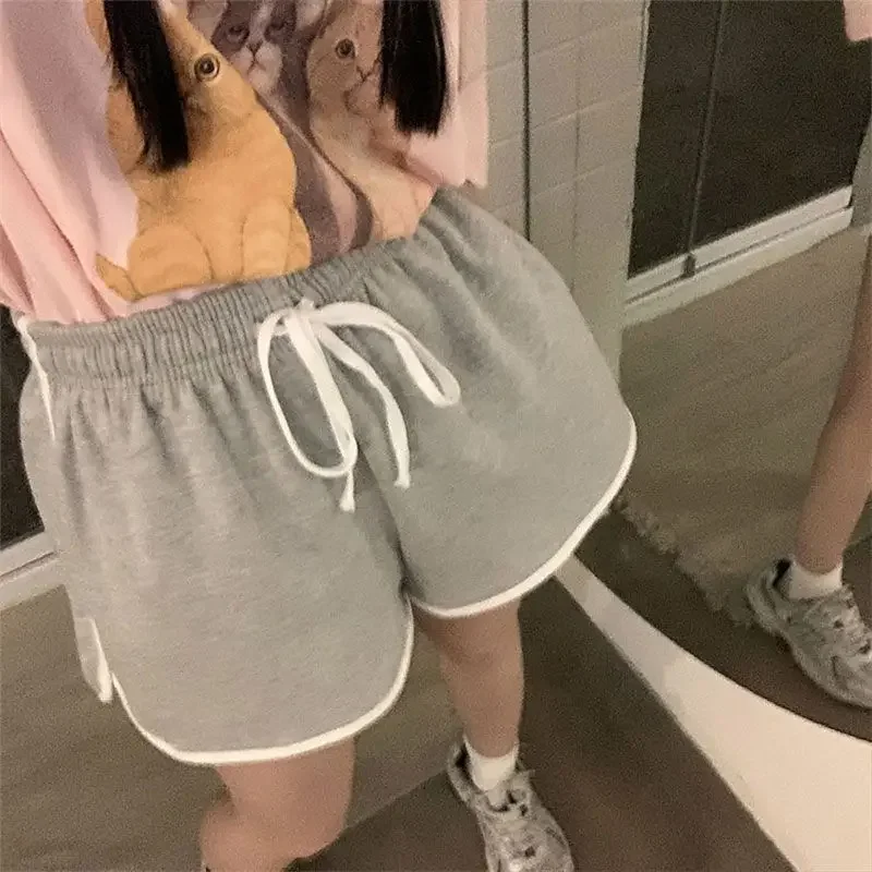 Shorts femmes Style sportif musculation Chic été respirant Hotsweet ample mode étudiant S-4xl décontracté Ins lambrissé à lacets