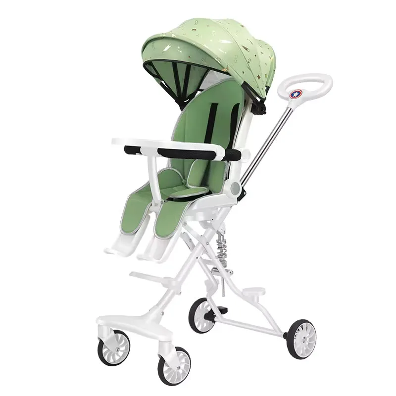 

High Landscape Stroller Newborn Baby Two-way Swivel Seat Lightweight Folding Can Sit and Lie Down Four-wheeled Baby Stroller