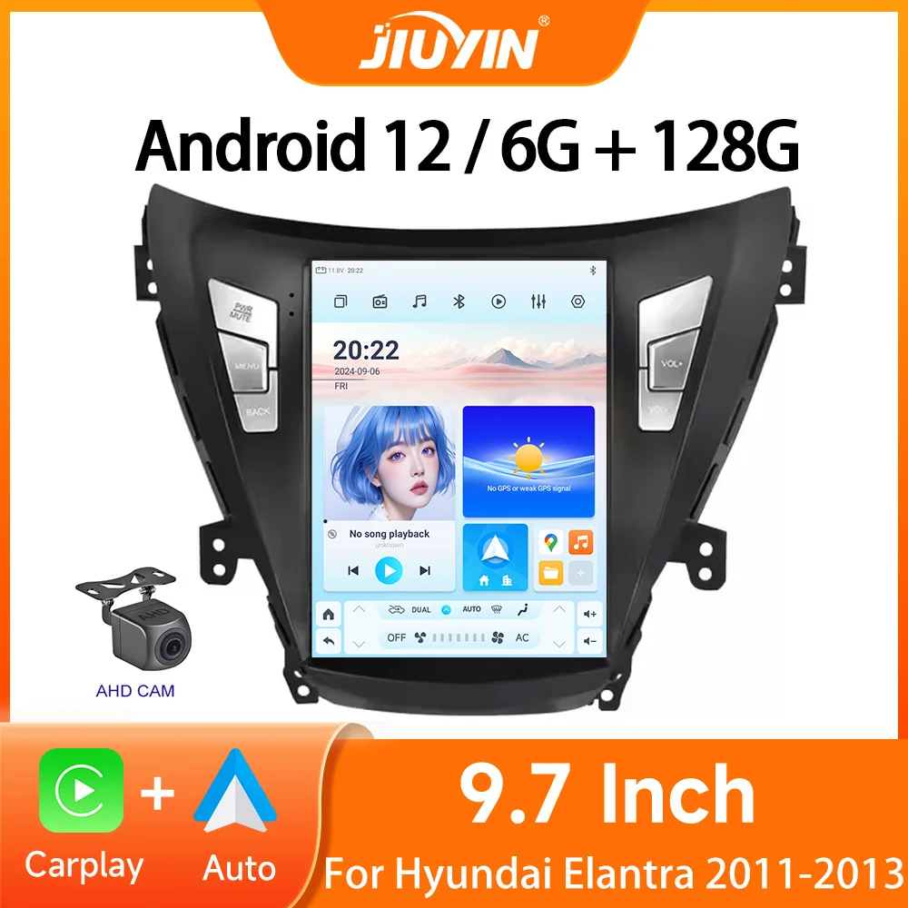 

9.7 Inch Android 12 For Hyundai Elantra Avante I35 2011-2013 Car Radio Multimedia Video Player Navigation GPS Stereo DSP 4G WIFI