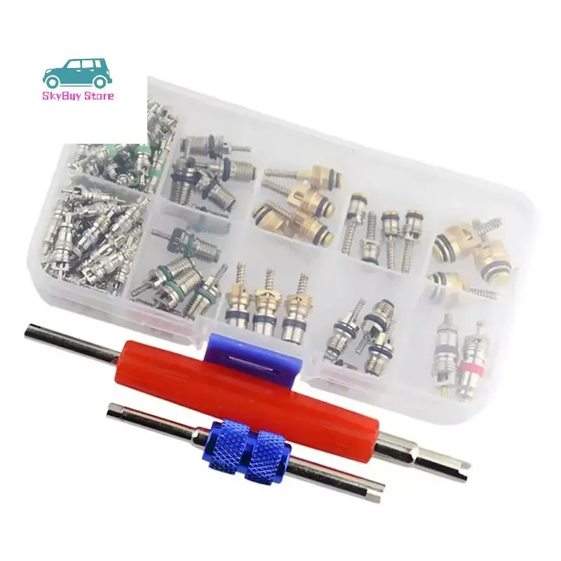 

102Pcs AC Valve Core Assortment R134A Car Air Conditioner Valve Cores Assortment Air Conditioning Assortment For Buick