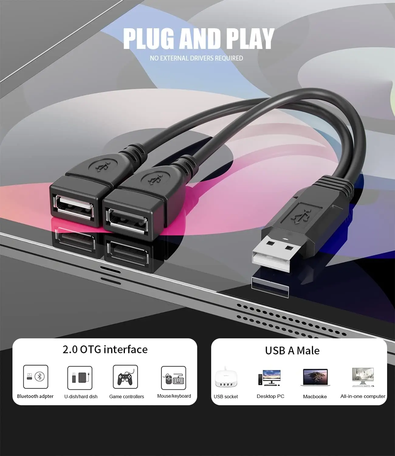 10 Uds 1M 2M 3M 5M 10M USB 2,0 tipo A macho a macho Cable de extensión USB hembra a macho Cable de extensión USB2.0 480Mbps Transmi