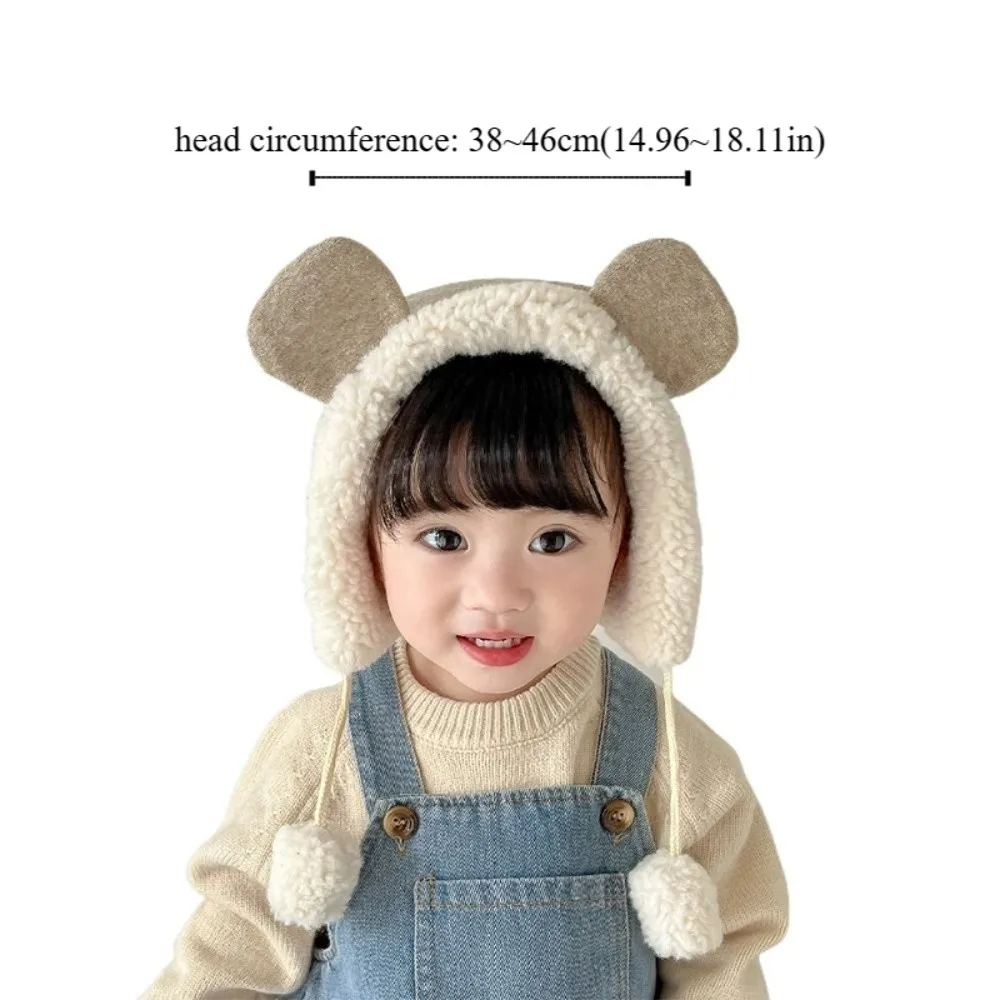 Schöne süße Bärenohrenmütze Winter dicke Baby Beanie Mütze warme Fleece Gehörschutzmütze Kinder