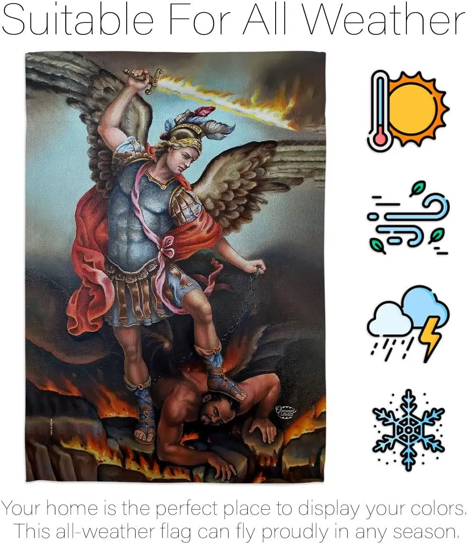 سانت مايكل التغلب على حديقة الشيطان العلم-الإيمان الديني الأمل نعمة السلام حمامة الدين المسيحي عيد الفصح ديكورات منزلية B نانومتر #6