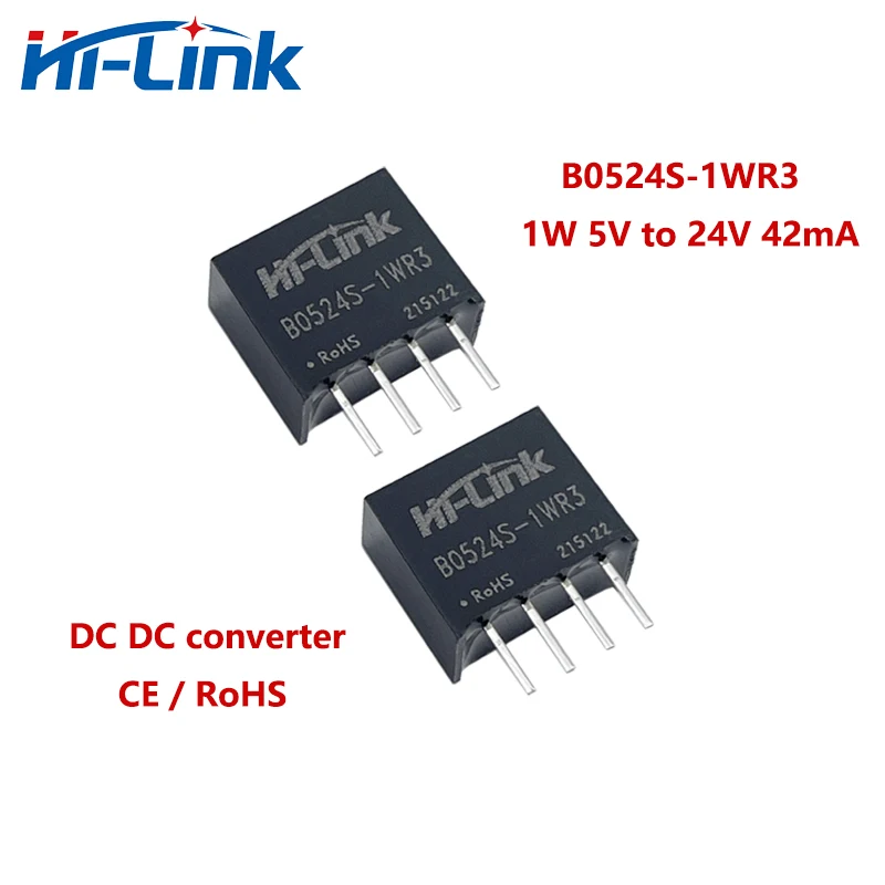 Manufacturer Hi-Link 50pcs/lot B0524S-1WR3 Small Size Hot 1W 24V 42mA DC DC Converter Isolated Power Supply Intelligent Module