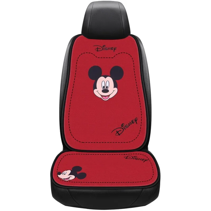 1PCS Disney Mickey Mouse Car Seat Cushion Polyester Fiber Breathable Fabric Five-seat Universal Cartoon Cute Car Seat Cushion