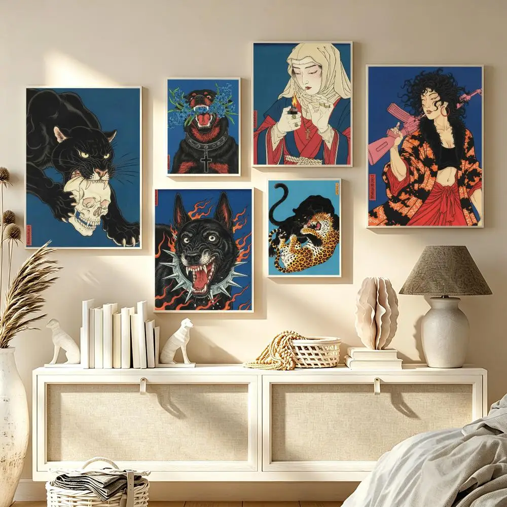 Japandi style Dog Exsiloris Poster Trendy Aesthetic Wall Art high-end Bedroom Home Cafe library Decor