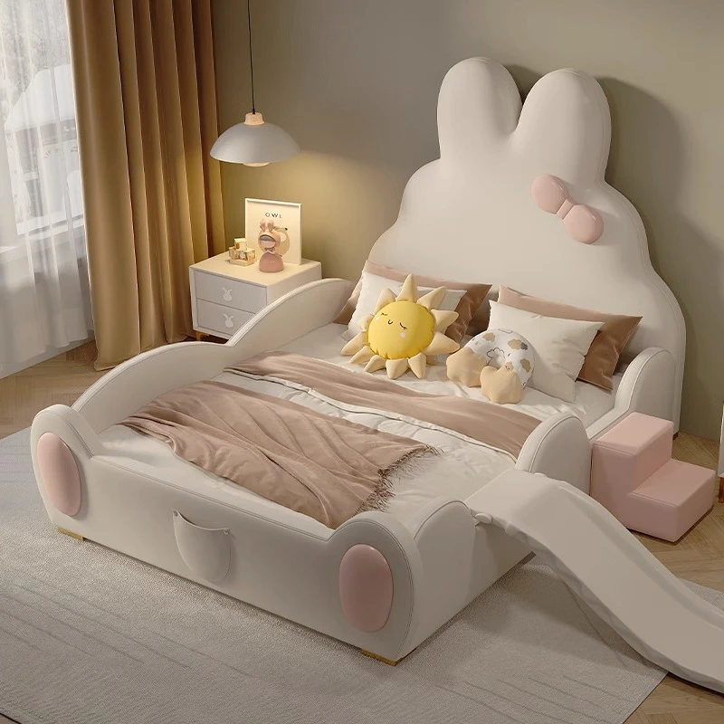 

Modern Bunny Children Bed Rabbit Beds Queen Size Full Size for Kids Slide with Guardrail