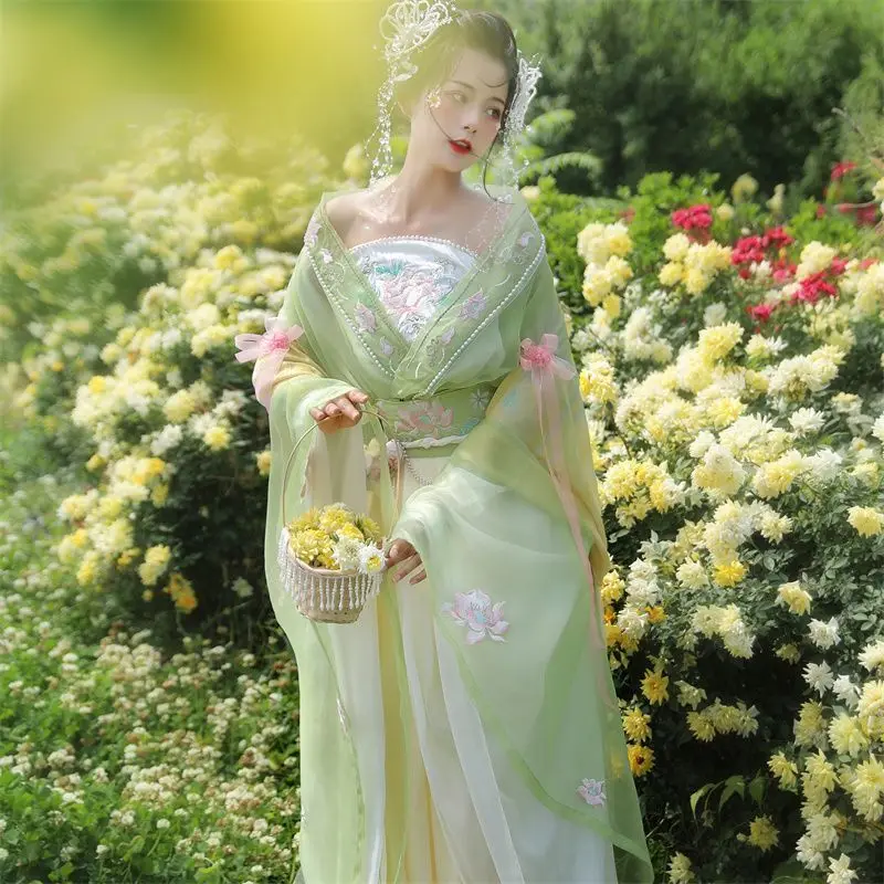 

New Summer Chinese Elegant Fairy Dress Women's Ancient Dress Traditional Fairy Dress Stage Performance Improvement Hanfu Set