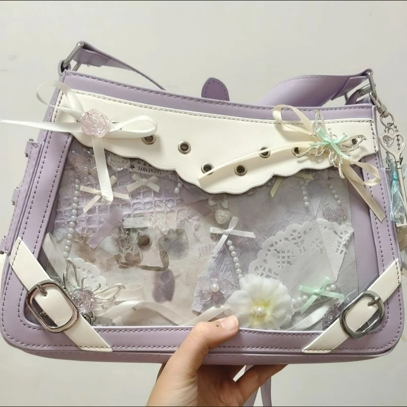 New Original Niche Design Bow Womes's Crossbody Bag Comic Exhibition JK Uniform Shoulder Bag Sweet and Cool Girls Y2K Ita Bag