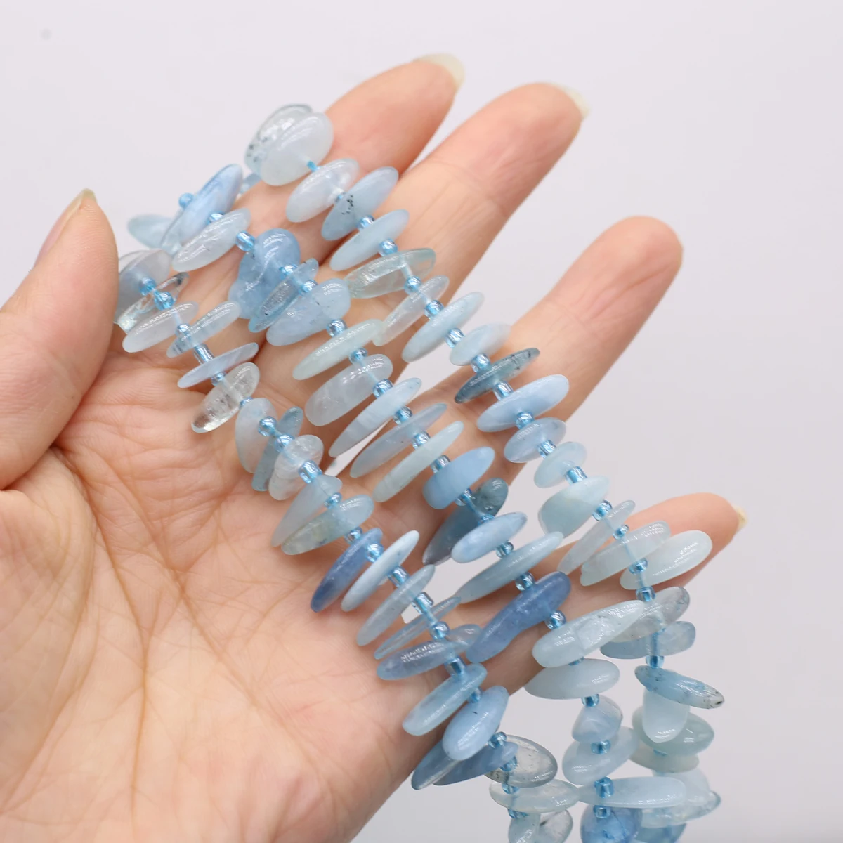 

March Birth Stone Natural High-quality Blue Aquamarine Beads 8-20mm Jewelry Making DIY Necklace Bracelet Accessories