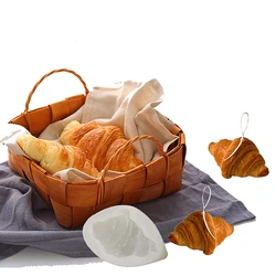 Simulated Bread Candle Molds Decorative Croissant-Shape Soap Moulds, French Bread Design Snack Mold for Aromatherapy Candles