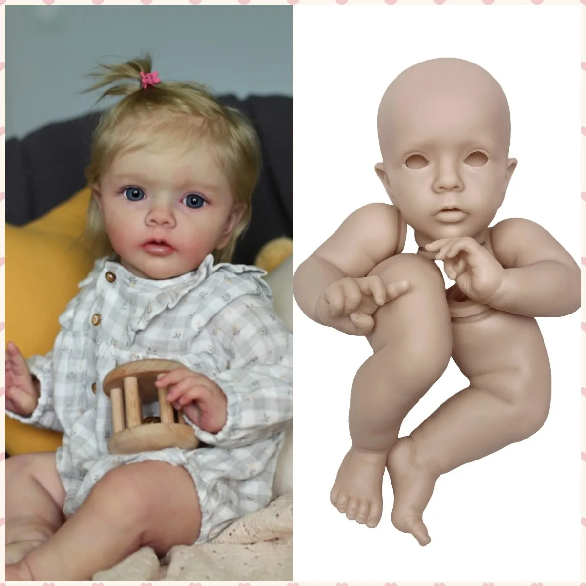 

24Inch Missy Unpainted Bebe Reborn Kits Handmade kit reborn sin pintar silicone reborn baby bonecas infantil meninas