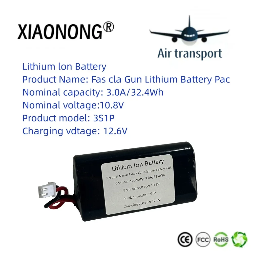 

10.8V 3000mAh lithium-ion Cylindrical Rechargeable Battery Pack 3S1P Small internal resistance No pollution long cycle life