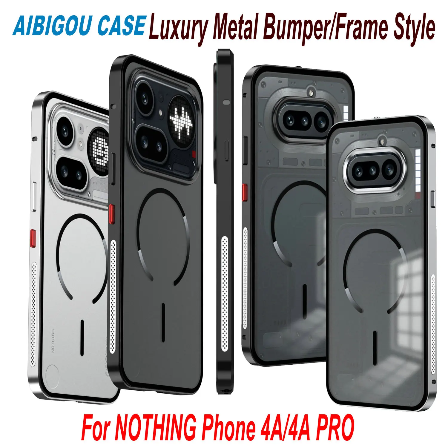 Für Nothing Phone 4A Pro Hülle Luxuriöser Aluminiumlegierungs-Stoßfänger Magnetische Metall-MagSafe-Rückabdeckung OnNothing Phone 4A Handyhüllen